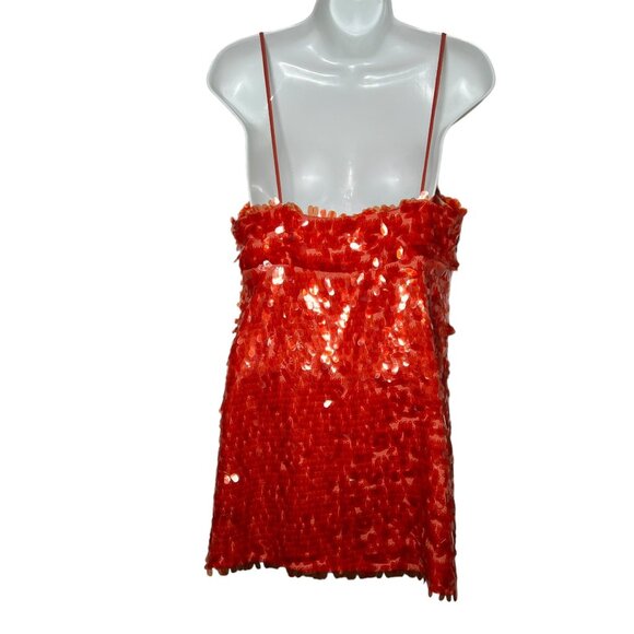 Zara Red Sequin Mini Dress Sparkle Slip Party Cocktail New Years Blogger Fave M - Picture 11 of 16